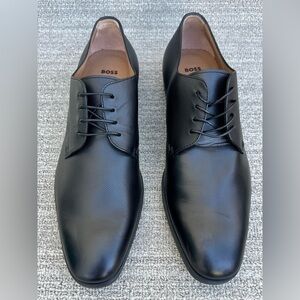 BOSS Kensington Derby Black Engraved Leather Shoes Men's Size 8.5 US NEW